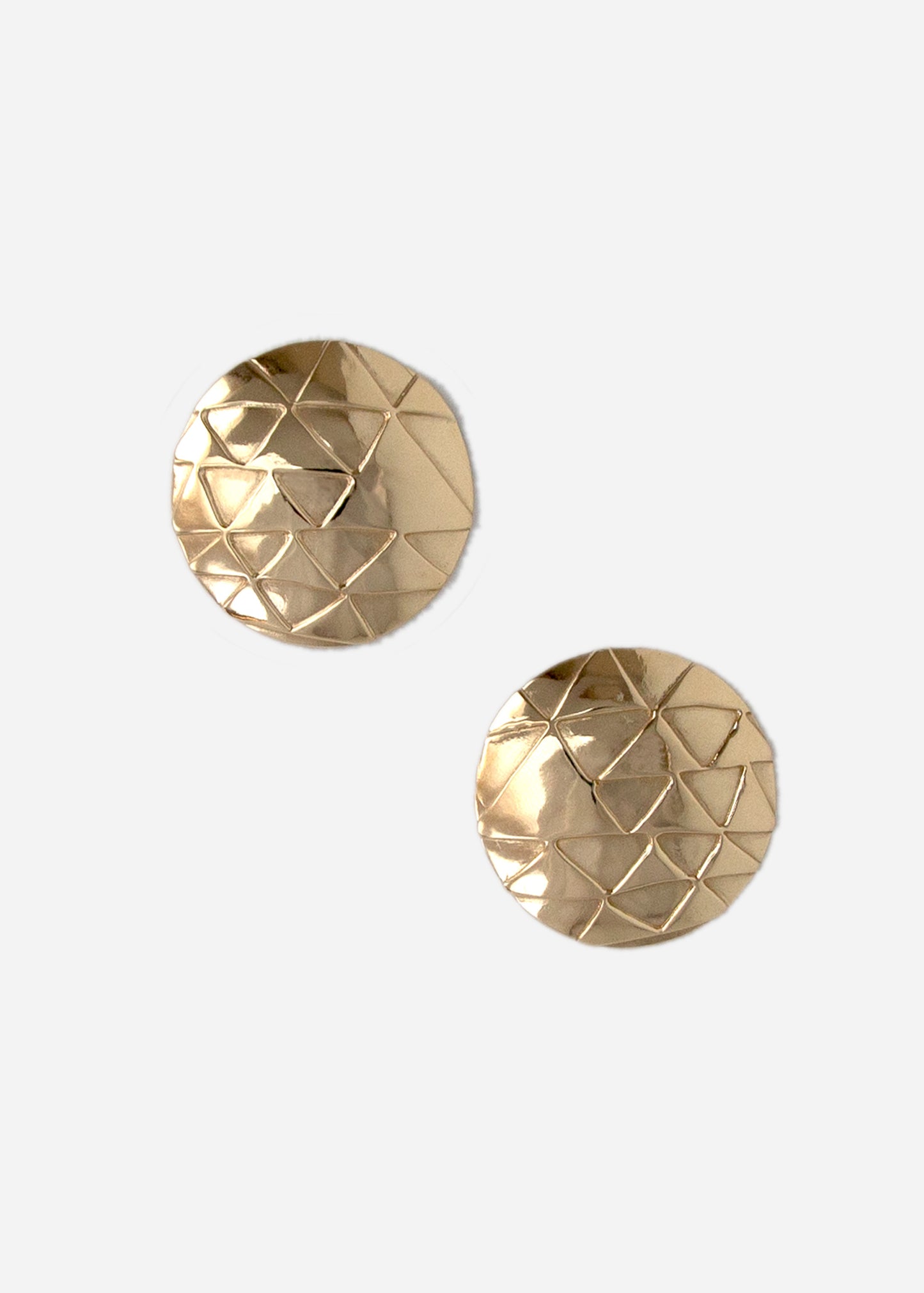 Triangles on Discs Earrings