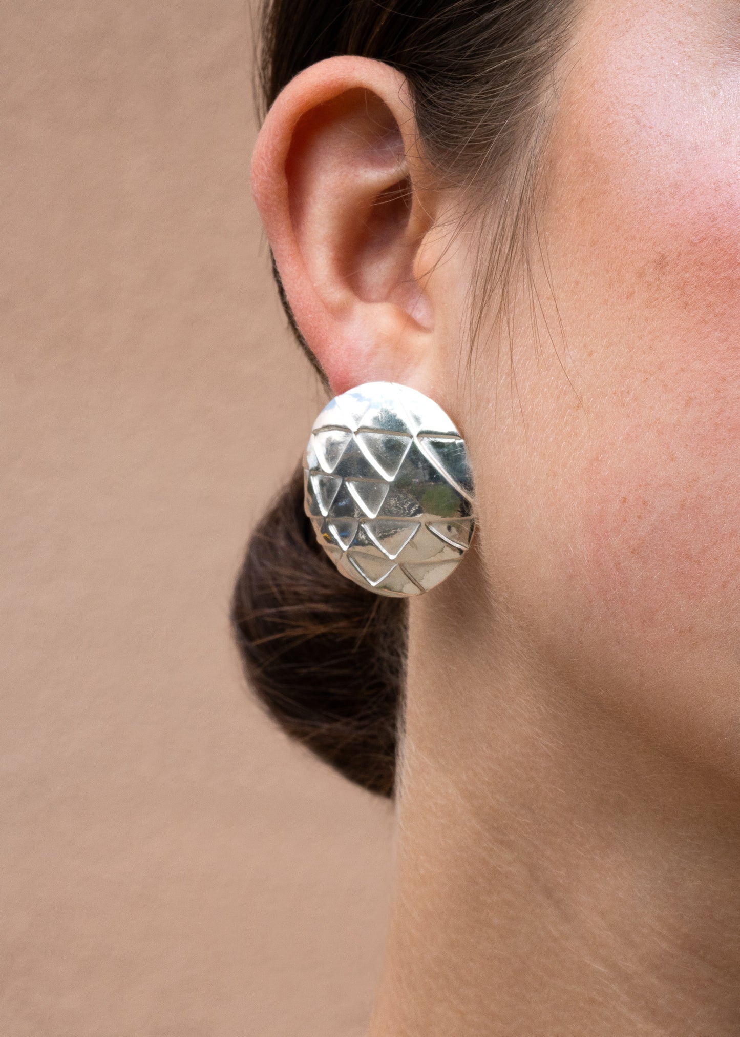 Triangles on Discs Earrings